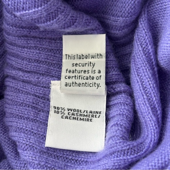 Diane Von Furstenberg Ahiga Purple 90% Cashmere 10% Wool Cowl Turtleneck Sweater - Picture 10 of 11